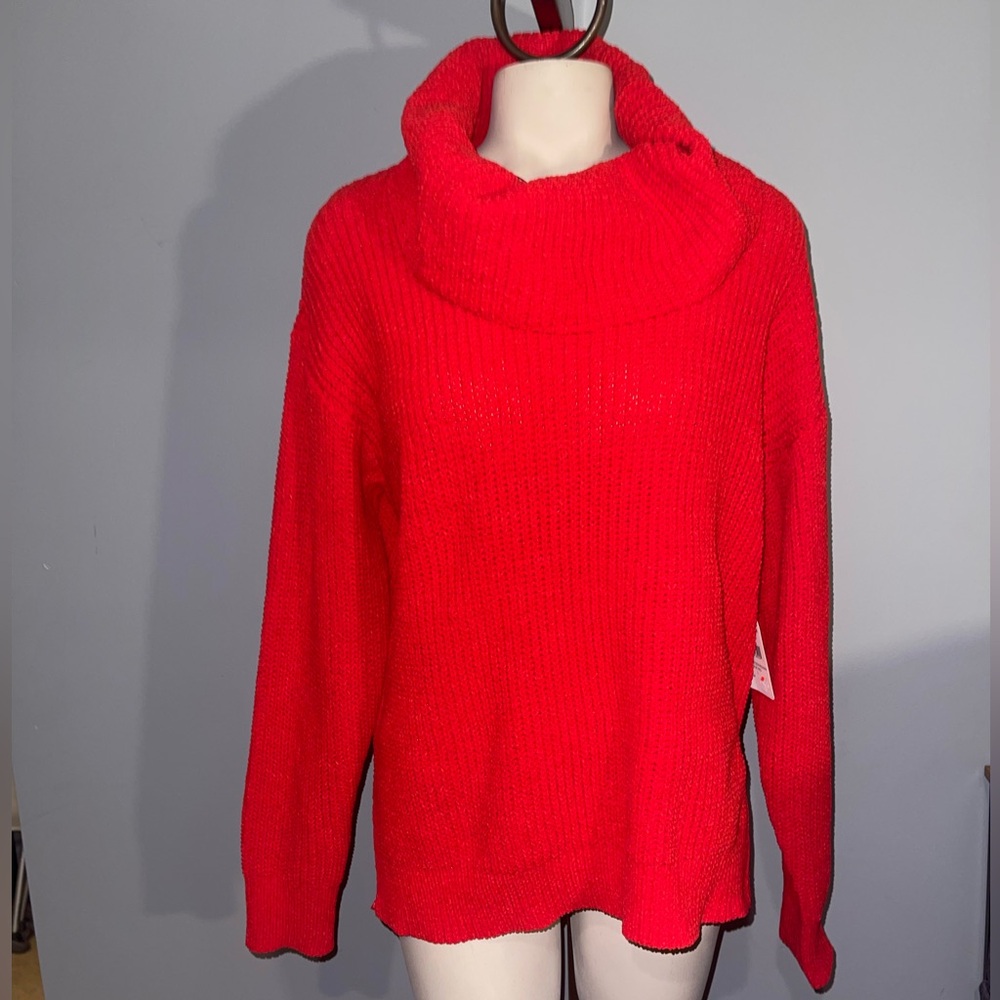 89th & Madison Red Cowl Neck Sweater soft top NWT woman’s large